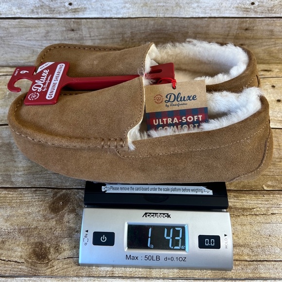 Dluxe Size 9 Mens New Slippers Suede By Dearfoams - Picture 13 of 13